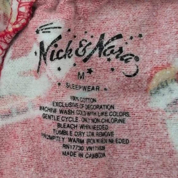 Nick & Nora Sock Monkey Pajama Set Size M - Picture 8 of 8